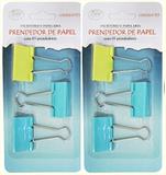 Prendedor de papel binder medio de metal kit com 2 cartelas - Fu xing