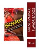 Preservativo Blowtex Morango e Chocolate c/ 3 Unidades