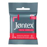 Preservativo Jontex Frutas Vermelhas 3 Unidades