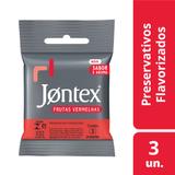 Preservativo Jontex Frutas Vermelhas 3 Unidades