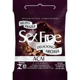 Preservativo Lubrificado Sex Free Açaí Com 3 unidades