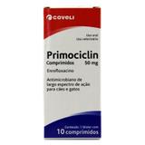 Primociclin 50mg Antibiótico Cães e Gatos c/ 10 comprimidos - Coveli - Descrição marketplace