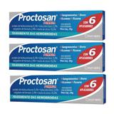 proctosan tratamento das hemorroidas e varizes pomada kit 3x 20g com 6 aplicadores - kley hertz
