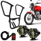 Protetor Carenagem CG 150 Fan Titan Start 04 a 16 Shutt Preto Com Farol de Milha LED 6000K Par