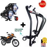 Protetor carenagem motor xre 190 + par farol milha led neblina+ 1 interruptor - Master