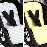 Protetor de Carrinho Momis Petit Dupla-Face Chevron Amarelo/Cinza