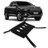 Protetor de Carter Peito de Aço Fiat Toro 2016 A 2018 Jeep Renegade 2015 A 2018 Chapa de Aço Preto - Prime