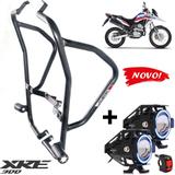 Protetor motor carenagem xre 300 até 2018 + par farol milha led neblina+ 1 interruptor - Master