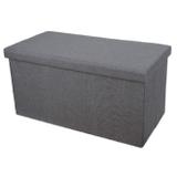 Puff com bau desmontavel grande 76cm com porta objetos e brinquedos cinza - Sottile