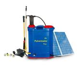 Pulverizador Placa Solar Eletrico Costal Manual Bateria Painel 20 Litros Platanção Limpeza - Economia Solar
