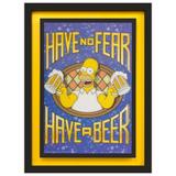 Quadro 3D Homer Simpson Have no Fear, Have a Beer 65x85cm - Decore pronto