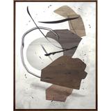 Quadro Abstrato em Tela Canvas com Moldura na Cor Mel 60x80cm - Decore pronto
