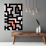 Quadro Abstrato Geométrico Detalhe Rosê Decorativo Para Sala Quarto Escritório - Bimper