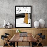 Quadro Abstrato Moderno com Detalhe Amarelo II 65x85cm - Decore pronto