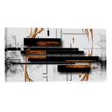 Quadro Abstrato Preto e Branco 55x100cm - Uniart