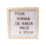 Quadro Alfabeto Letreiro Dourado 30x30cm - Urban