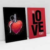 Quadro Amor Vermelho Grenade Heart The Love Power Decorativo Moderno Para Sala - Bimper