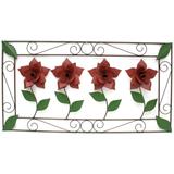 Quadro Artesanal de Parede Rustico em Ferro com Flores Coloridas - Libertas rosas artesanato