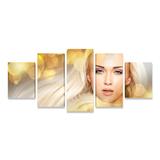 Quadro Beleza Estética Mulher Loura Mosaico Grande PEQ - Bimper