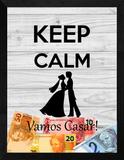 Quadro Cofre 30x40 Keep Calm, Vamos Casar Frase Preta Art e Cia - Preto
