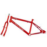 Quadro Com Garfo Em Aço Carbono Vermelho Pro Tork Ultra - Ultra bikes