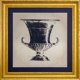 Quadro com Moldura Alto Padrão Dourada Ilustração Ânfora II 80x80cm - Decore pronto