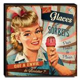 Quadro Cozinha Vintage Sorvete Canvas 30x30cm-COZ82 - Lubrano decor