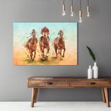 Quadro De Cavalos Corrida Equitação Galope Decorativo Animal Para Sala Quarto - Bimper