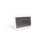 Quadro de embutir para 12 disjuntores DIN branco porta fumê Ouro Box Steck