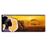 Quadro de Pintura Africana 40x105cm-1241 - Artista june brandão