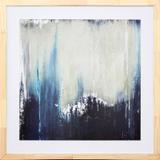 Quadro Decorativo Abstrato Moldura Natural Madeira 55x55cm - Decore pronto