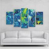 Quadro Decorativo Abstrato Tons Azuis em mdf - Rcs decorações