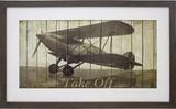 Quadro Decorativo Avião Antigo Take Off 75x45cm - Decore pronto