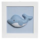 Quadro Decorativo Baleia Quarto Bebê Infantil Menino - Potinho de mel