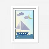 Quadro Decorativo Barquinho Baby 45cmx33cm Los Quadros Branco
