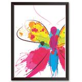 Quadro Decorativo - Borboleta Aquarela Lateral - 25x19cm - Cool art
