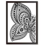 Quadro Decorativo - Borboleta Maori Lateral - 25x19cm - Cool art