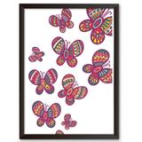 Quadro Decorativo - Borboletas de retalhos - 46x34cm - Cool art