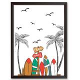 Quadro Decorativo - C.A Beach Whaves - 46x34cm - Cool art