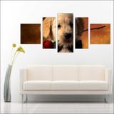 Quadro Decorativo Cão Animais Pet Shop Com 5 Peças T1 - Vital
