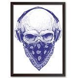 Quadro Decorativo - Caveira Rock - 25x19cm - Cool art