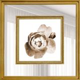 Quadro Decorativo com Margem de Espelho Rosa Tom Sépia 55x55cm - Decore pronto