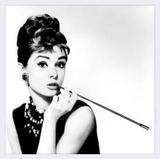 Quadro Decorativo com Moldura Branca Atriz Audrey Hepburn 70x70cm - Decore pronto