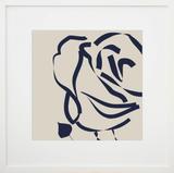 Quadro Decorativo com Moldura Branca Flor Azul 60x60cm - Decore pronto