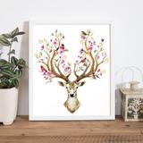 Quadro Decorativo com Moldura Cervo Boho - Love decor