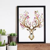 Quadro Decorativo com Moldura Cervo Boho - Love decor