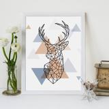 Quadro Decorativo com Moldura Cervo Escandinavo - Love decor
