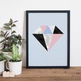 Quadro Decorativo com Moldura Diamante Escandinavo - Love decor