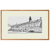 Quadro Decorativo com Moldura Dourada Construção Antiga em Preto e Branco 60x40cm - Decore pronto