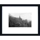 Quadro Decorativo com Moldura Preta Paisagem Castelo Medieval 40x30cm - Decore pronto